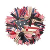 Fiori decorativi 18 pollici Patriotic Day Memorial Bandiera americana Colore tela da imballaggio Ghirlanda di maglie per la porta d'ingresso Indipendenza 4 luglio