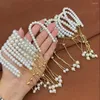 Link Bracelets 6Pcs Women's Fashion Pearl Shell Elegant Adjustable Bracelet Gold Color Bead Ball Chain Bangle Daily Life Jewelry Gift