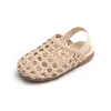 Baby Braided Sandals for Girls Kids Fashion Hollow Out Leather Shoe Soft Sole Retro Princess Slippers Beach Shoes 230613