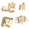 Mini Travel Suitcase Candy Box Kraft Paper Chocolate Favor Gift Box Packaging Bag Wedding Birthday Party Decoration