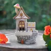 木の家の外の庭の装飾環境に優しい樹脂ソーラーパワーライトヤードポーチパーティーのためのアート彫刻彫刻結婚記念日