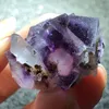 Decorative Figurines 21.1gNatural Purple Fluorite And Crystal Mineral Stone Home Decoration Ring Vein Healing Geological Teaching Specimen