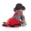 犬のアパレルファッション昇華プリント犬ドレス弓服とかわいい甘い子犬プリンセスドレスソフトな快適なペットスカートスカートPE DHMKB