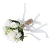 Decorative Flowers Holding Artificial Lifelike Modern Elegant Bridal Bouquet For Wedding Pography Champagne