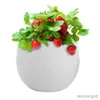 Planters POTS Colorful Round Plastic Flower Pots Home Office Decor Planter Creative Flower Pot R230614