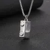 Anhänger Halsketten Hip Hop Edelstahl Ziegel Bausteine Halskette Schmuck Street Dance Männer Geschenk für Ihn mit Kette