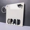10 pièces sac pièces Sublimation bricolage blanc blanc MDF en bois Grad évider porte-clés Graduation Souvenir