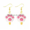 Boucles d'oreilles à breloques pour femmes filles aliments mignons Hambourg Pizza cuisse de poulet bouteille de bonbons à la main enfants drôle résine balancent livraison directe Smttd