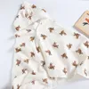 Blankets Swaddling Baby Hooded Bath Towel Receiving Blanket Cartoon Printed Soft Cotton Swaddle Wrap Cape Bathrobe Cloak Poncho supplies 230614