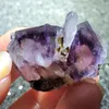 Decorative Figurines 21.1gNatural Purple Fluorite And Crystal Mineral Stone Home Decoration Ring Vein Healing Geological Teaching Specimen