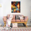 Beautiful Landscapes Canvas Art Before Morning Handmade Oil Painting for Bedroom Wall