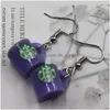 Charm New Simation Coffee Cup Earrings Fashion Creative Earring For Women Gift Jewelry Wholesale Dangle Drop Delivery Smtg8