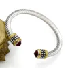 Design de pulseira de duas cores de fio de aço, pulseira de cabo de aço inoxidável com pulseira de diamante incrustada