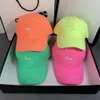 Casquettes de baseball Designer Casquette Candy Fluorescent Cotton Baseball Couple Fashion Letter Street Shooting Cap226u