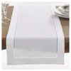 Chemin de Table Camellia Casa Classique Ourlet Spécialement Traité Polyester Aspect Lin Lavable Nature Blanc Couleur 230613