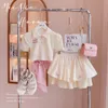 Kleding Sets Retail Baby Meisjes Tiener Zomer Mode Sets Back Bow Top Rokken 2-9T 230613