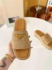 Дизайнерские тапочки Prad Классические сандалии на платформе Slide Luxury Summer Lady Кожаные модные тапочки для отдыха PL101