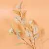Torkade blommor konstgjorda gröna växter silke eukalyptus blad gren falska pengar lämnar diy bröllop blommor material fotor rekvisita heminredning