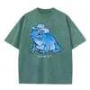 T-shirts pour hommes Gentle Cowboy Frog Cute Cartoon Print Male Shirt Sweat Vintage T-Shirts Summer Cotton Hip Hop Korean Luxury Clothing Men Tops