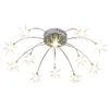 Lampadari Norbic Creative Chrome Iron Flower G4 LED Lampadina Home Deco Soggiorno Clear Glass Star Chanderlier Lighting