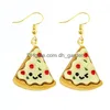 Boucles d'oreilles à breloques pour femmes filles aliments mignons Hambourg Pizza cuisse de poulet bouteille de bonbons à la main enfants drôle résine balancent livraison directe Smttd