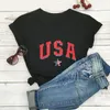 Dames T-shirts Onafhankelijkheidsdag USA Kleurenprint Aankomst 4 juli Shirt Katoen Vrouwen T-shirt Unisex Grappig Zomer Casual Korte mouw Top Vakantie Tee