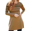 Casual Dresses Women's Autumn And Winter Furry National Wind Printed Long Sleeved Round Neck Dress Party
