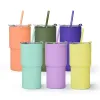 يعبر! 9Colors 17oz من الأكريليك Tumblers العاديين جدار الأوسريليك بهلوان مع الغطاء والقش القابلة لإعادة الاستخدام كوب بلاستيكي سفر ملون DIY