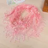 Women Lace Tassel Triangle Scarf Spring Women Bandage Floral Scarves Shawls Fashion Chiffon scarf Female Triangle Bufanda Mujer