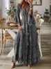 Abiti casual di base Bohemian Beach Maxi Dress Donna Primavera Estate Abiti a maniche lunghe Festività femminile Stampa floreale Boho Abiti lunghi eleganti 230614