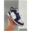 Athletic Outdoor 2022 Youth Baby Spädbarn Sneakers Midnight Navy Royal Toe Tropical Twist Paint University 1 Mid J I Infant Toddler Dhdkc