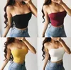 Camiseta sin mangas de moda, Tops cortos con cuello Halter negros, camisola de verano para mujer, camisola con espalda al aire, Top de tubo informal a la moda, chaleco recortado sin mangas para mujer