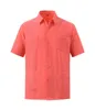 Haftowa koszulka z krótkim rękawem męskim koszule męskie guayabera - Letnia must haftowana tkanina premium wydychana wygodna 230613