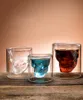 Kaffeetasse, doppelschichtig, transparent, Kristallschädel-Kopf, Glastasse für Haushalt, Whisky, Wein, Wodka, Bar, Club, Bier, Weinglas