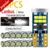 새로운 10pcs New T10 W5W Super Bright LED 주차장 라이트 WY5W 자동 웨지 측면 전구 CANBUS 오류 내부 판독 돔 램프 24 12V