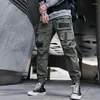 Calças masculinas cargo cargo com vários bolsos táticas de rua até o tornozelo para corrida 2023 moda moletom streetwear