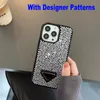 Luxurious Designer Bling Glitter Phone Cases for iPhone 14 Plus 13 12Pro 11 Pro Max Xr Fashion Designers Triangle Letter Diamond Rhinestone Handy Fashions Back Cover