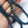 Kralen Grade A 6mm Hematiet Natuurlijke Ronde Blauwe Facet Losse Spacer DIY Maken Sieraden Geschenken 1Strand (Ongeveer 65 Stuks/Strand)