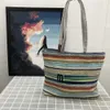 stylisheendibags Bags Same Straw Beach Bag Large Capacity Contrast Color Shoulder Crossbody Personalized Striped Woven Totes Designer Handbags 230213