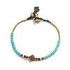 Anklets Bohemian Nepal Bead Bell Armband For Women Girl Summer Beach flätad handgjorda vänskapsben Barefota smycken