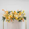 Flores secas 100 cm 50 cm parede de casamento artificial arco de ferro pano de fundo suprimentos de decoração seda falsa peônia rosa linha centro de mesa arranjo 230613