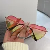 Sonnenbrille Mode Trend Herzform Frauen Retro Farbverlauf Brillen Bunte Weibliche Glas Unisex Luxus Designer UV400 Shades