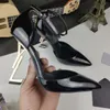 Designer high heels patent leather gold triple black and red women's fashion sandals party wedding office high heels women's high-end dress shoes.