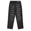 Męskie dżinsy Y2K Multi Pocket Worbgy Black Pants Mężczyźni 2023 Punk Hip Hop Rock Dance szeroko nogi spodnie uliczne