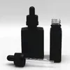 Commercio all'ingrosso 30ml eliquid bottiglia piatta di vetro mini bottiglie vuote 30ml bottiglie di vetro rettangolari nere opache Qualità