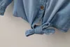 Enfants Chemises Chemise d'été coton filles vêtements casual volants denim blouse enfants tout-petit bébé filles à manches longues hauts enfants outwear printemps 230613