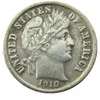 Pièces de monnaie plaquées argent US 1910 P/S Barber Dime