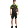 Heren wielershirt ademend fietsshirt met korte mouwen en gevoerde shorts MTB-kledingpak