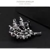 Broszki żeńskie fioletowe pestki opalowe dla kobiet luksusowy srebrny stop alloy broch brooth bezpieczeństwo