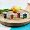 Charms 24x12mm Cute Drink Cans Dink Cisin 3D Bottle Bottle Bottle do biżuterii wykonanie przenoszenia kluczy przenoszący DIY Dostawa Smtpe Smtpe